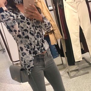 Bebe Leopard Blouse